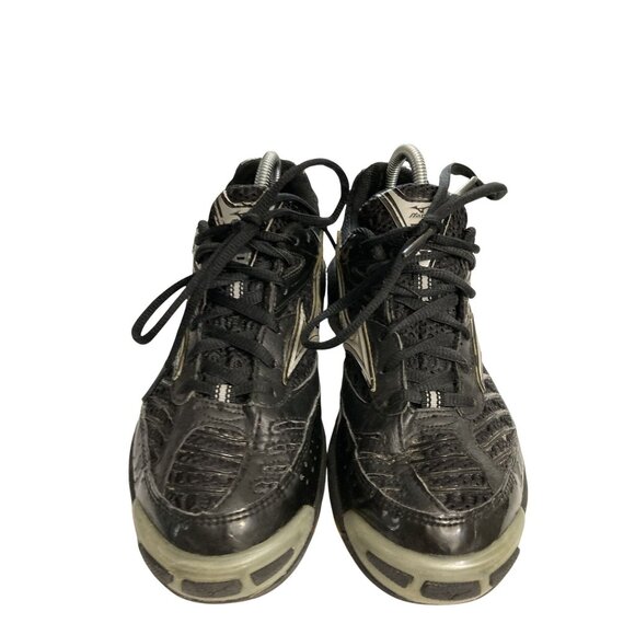 Mizuno Wave Lightning 6 Women's size 7.5 Black Silver Volleyball Shoes - Picture 2 of 8
